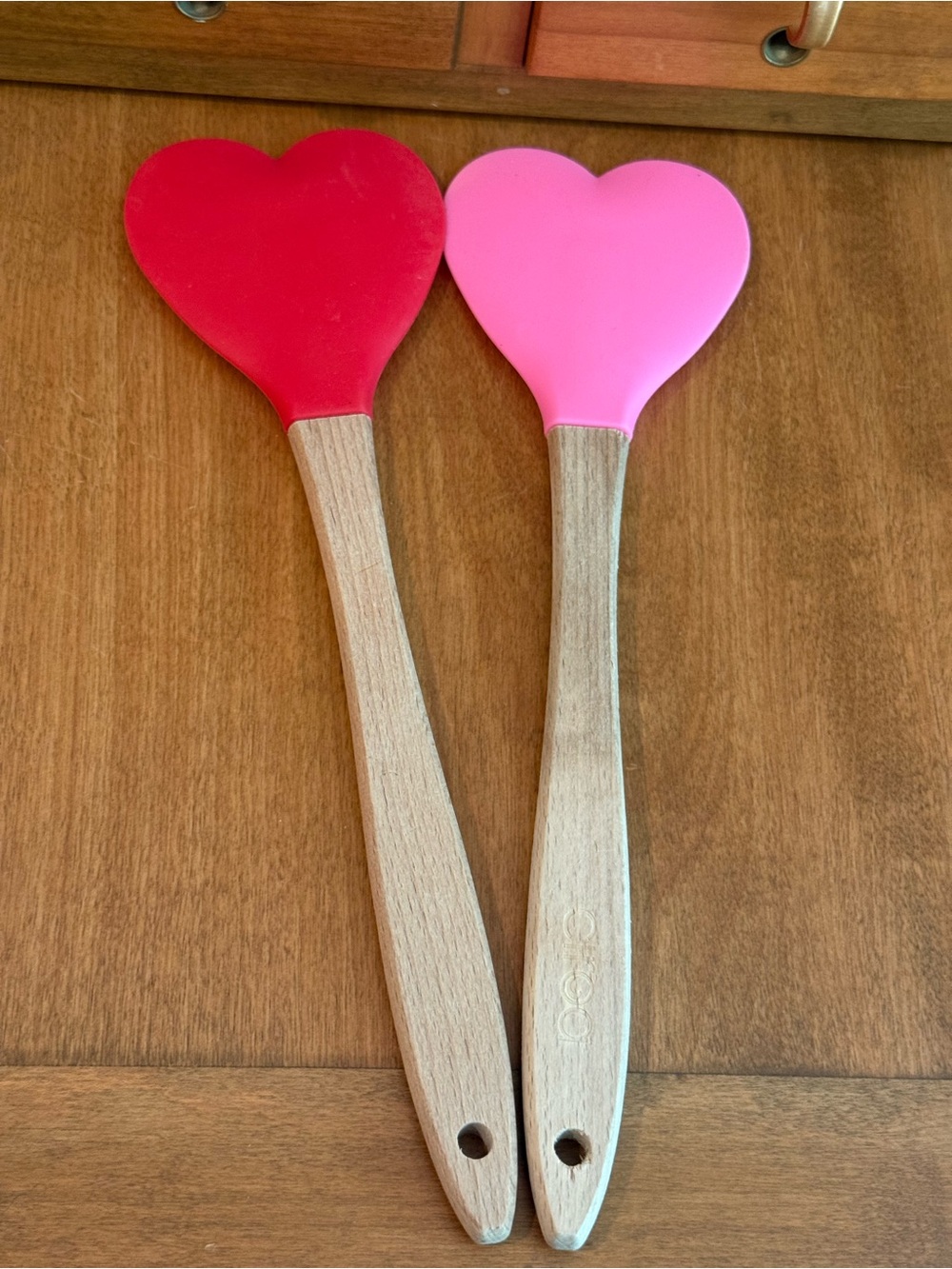 💕 Ciroa The Bakehouse Heart Silicone Spatulas — Red & Pink — Set of 2